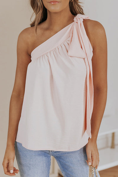 Chana Tie On Shoulder Sleeveless Top - Threaded Pear