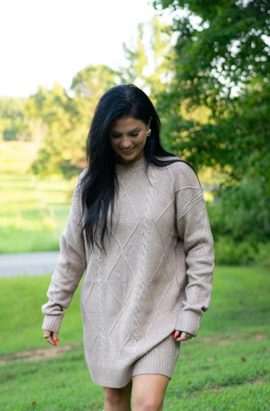 Cable Knit Sweater Dress