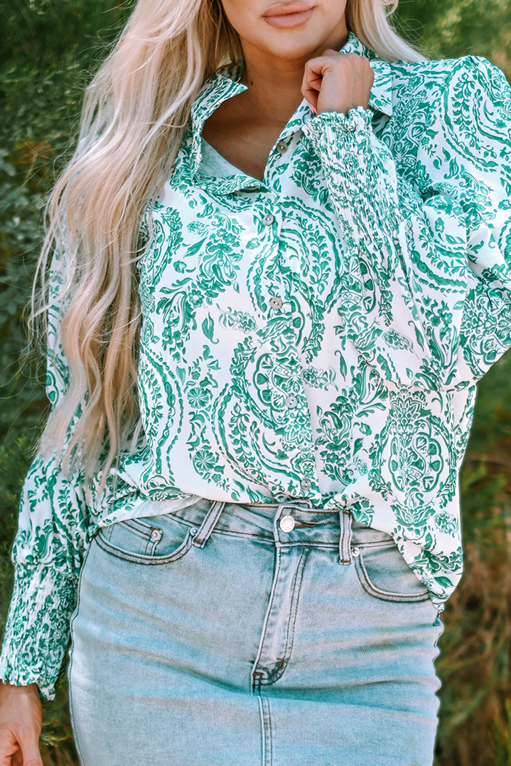 Mckenna Paisley Buttoned Loose Shirt