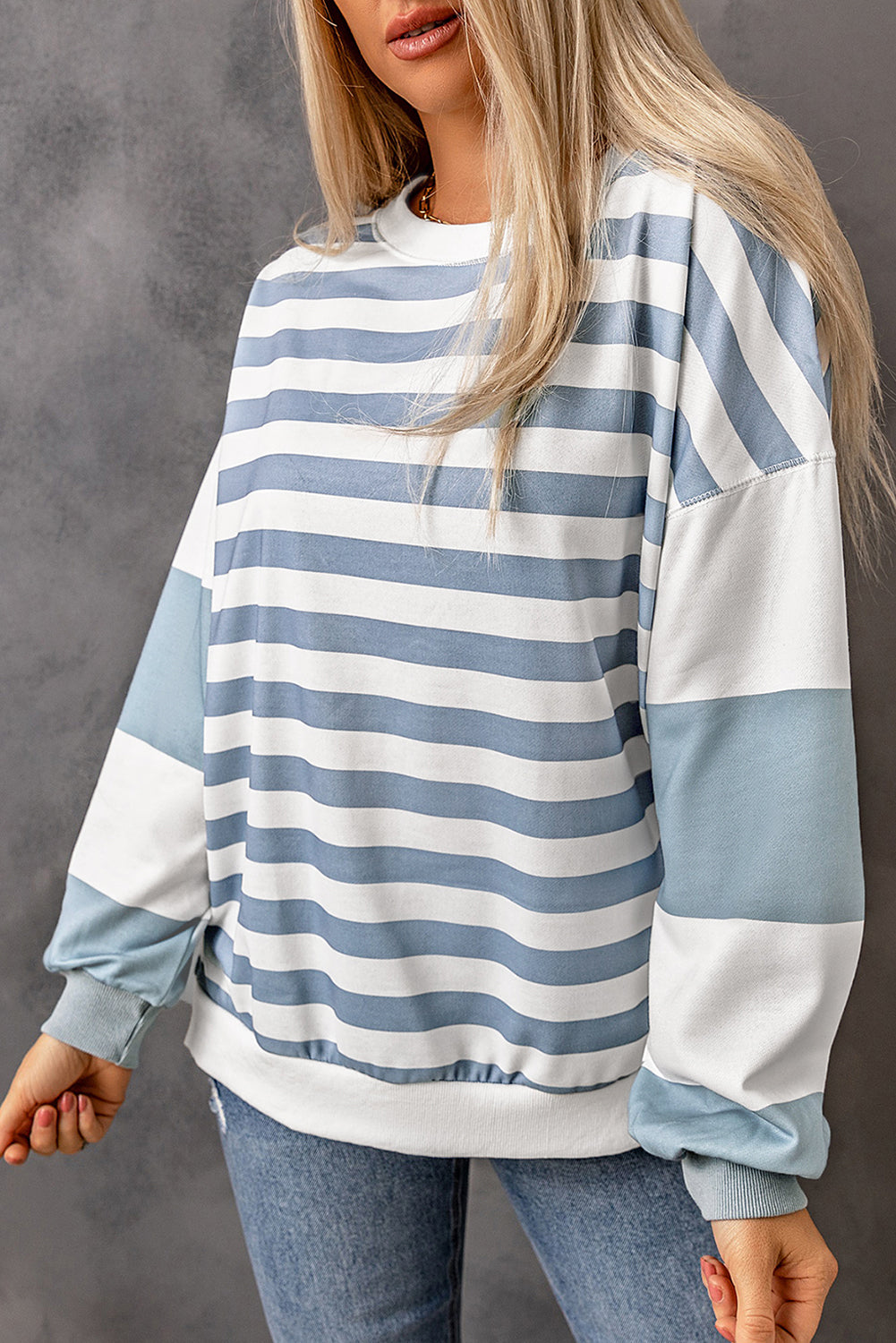 Striped Pullover Sweatshirt