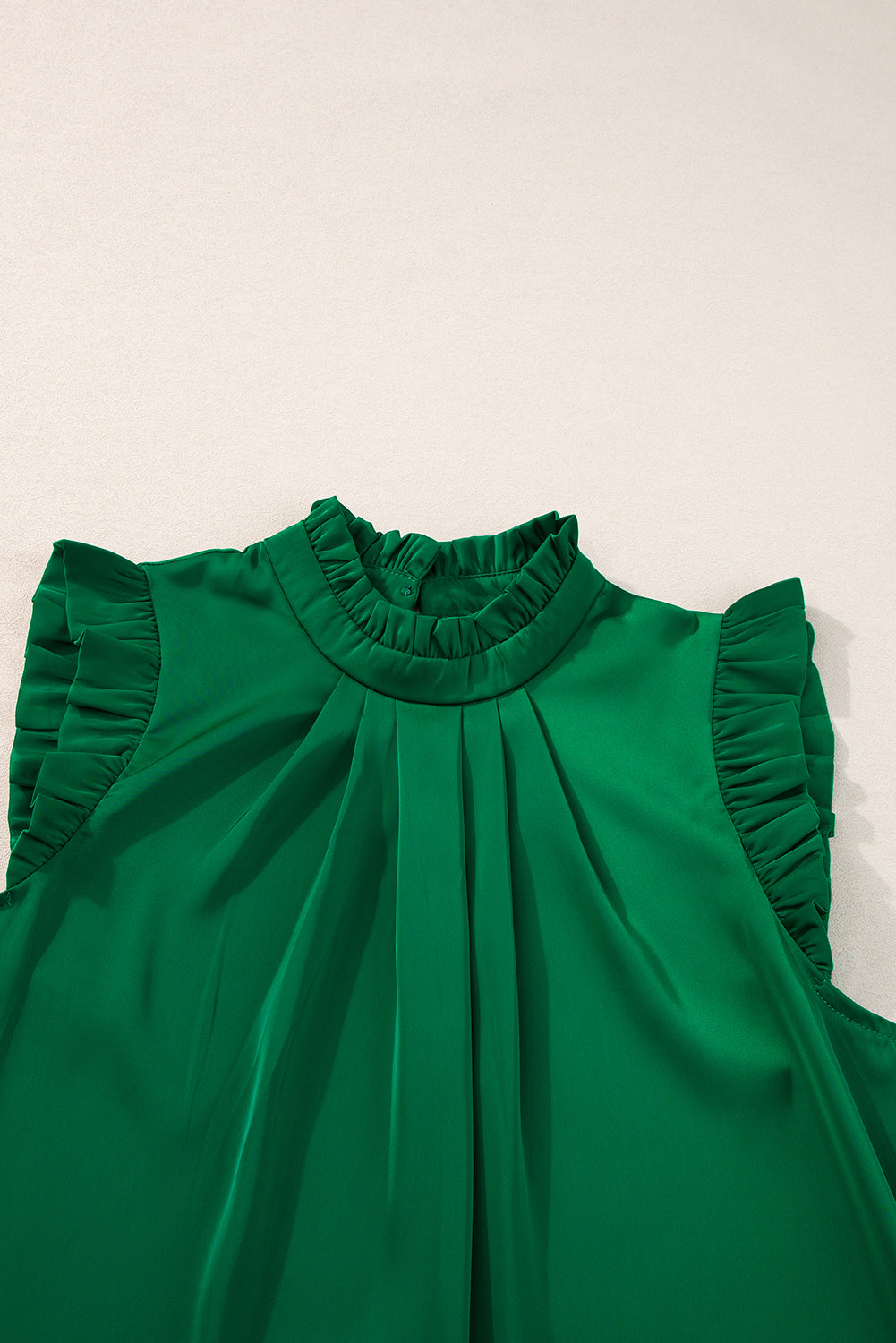 Emerald Pleated Sleeveless Top - Threaded Pear