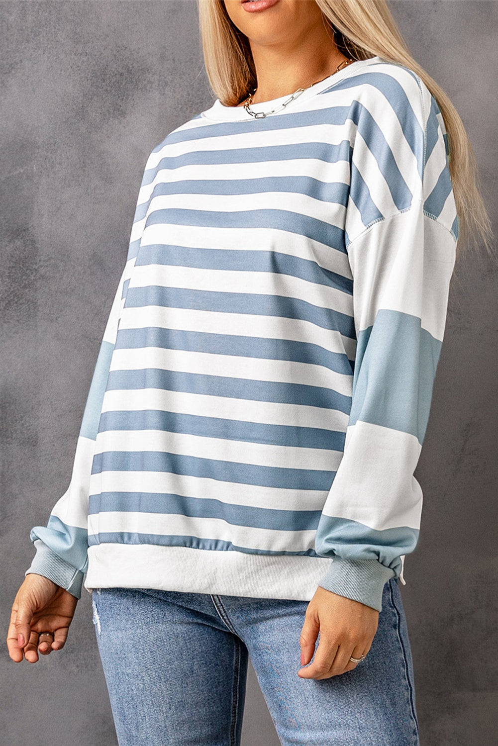 Striped Pullover Sweatshirt