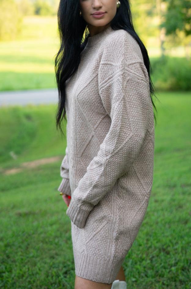 Cable Knit Sweater Dress