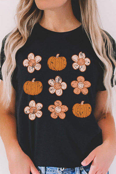 Molly Pumpkin Flower Graphic Top - Threaded Pear