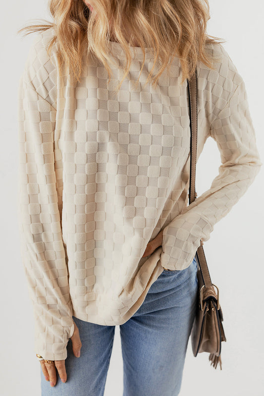 Textured Thumbhole Sleeve Top