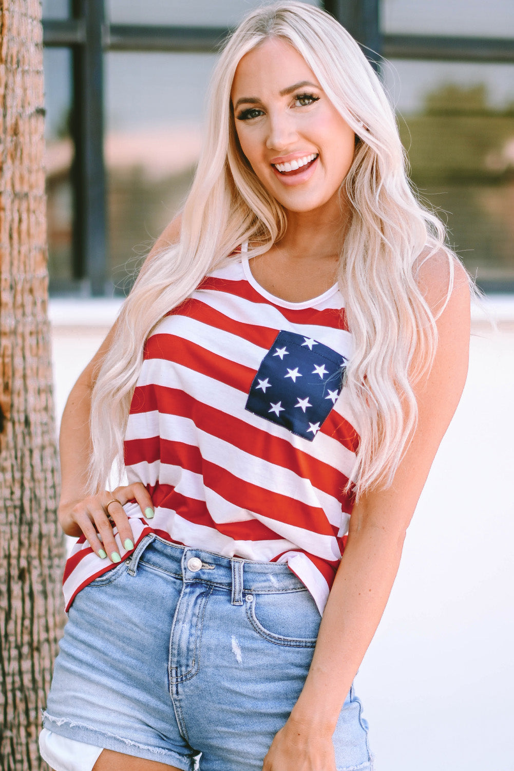 Anne Stars & Stripes Tank Top - Threaded Pear