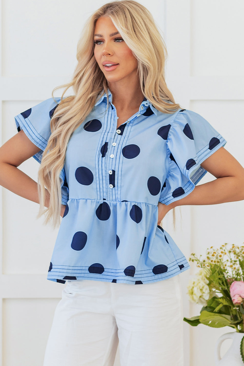 Journey Polka Dot Buttoned Blouse