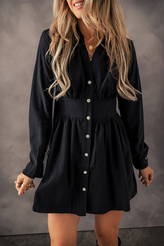 Leia Long Sleeve Shirt Mini Dress