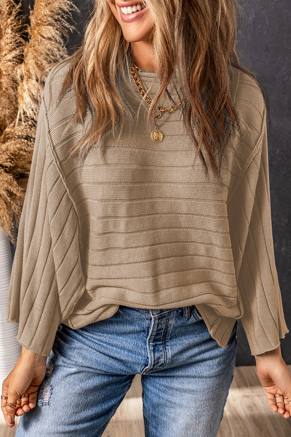 Exposed Seam Dolman Top