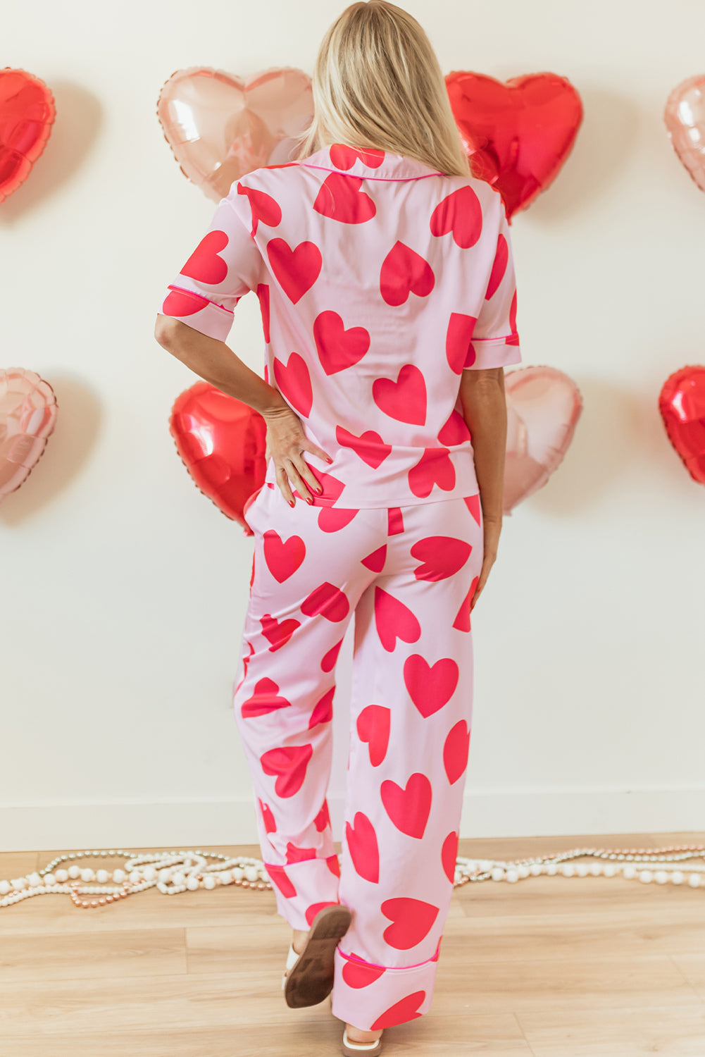 Valentines Short Sleeve Pants Pajamas Set