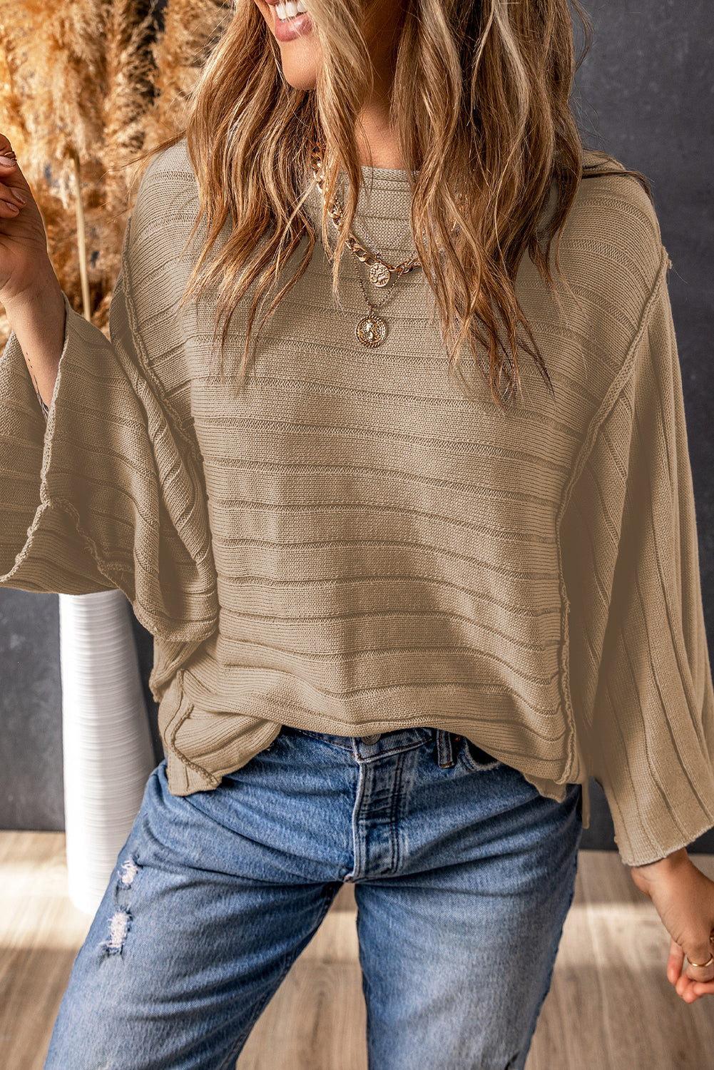 Exposed Seam Dolman Top