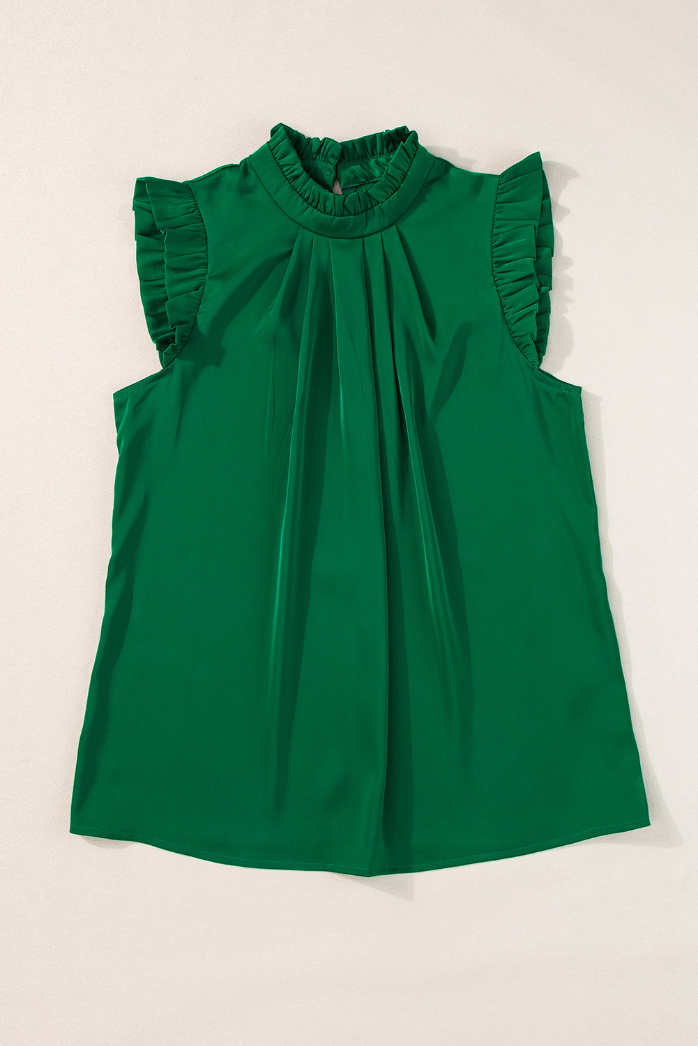 Emerald Pleated Sleeveless Top - Threaded Pear