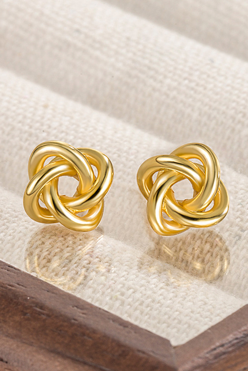 Gold Knotted Stud Earrings