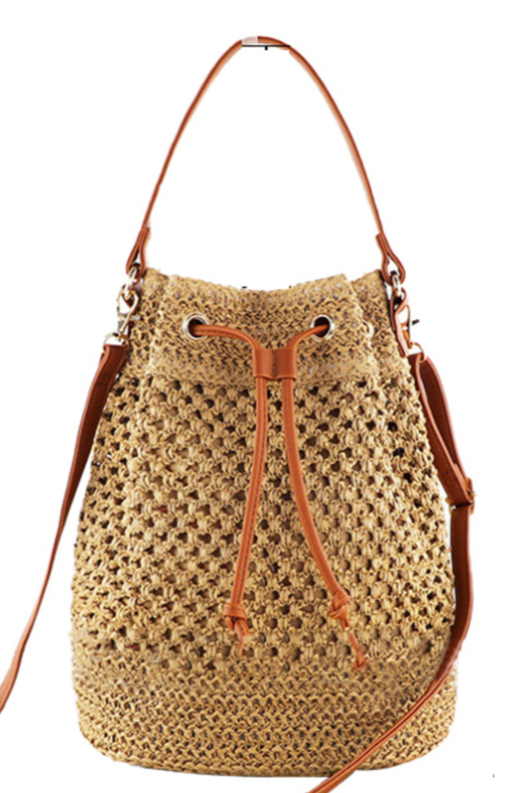 Noah Woven Bucket Bag - Threaded Pear