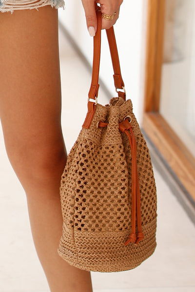 Noah Woven Bucket Bag - Threaded Pear