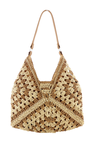 Mikayla Straw Woven Bag - Threaded Pear