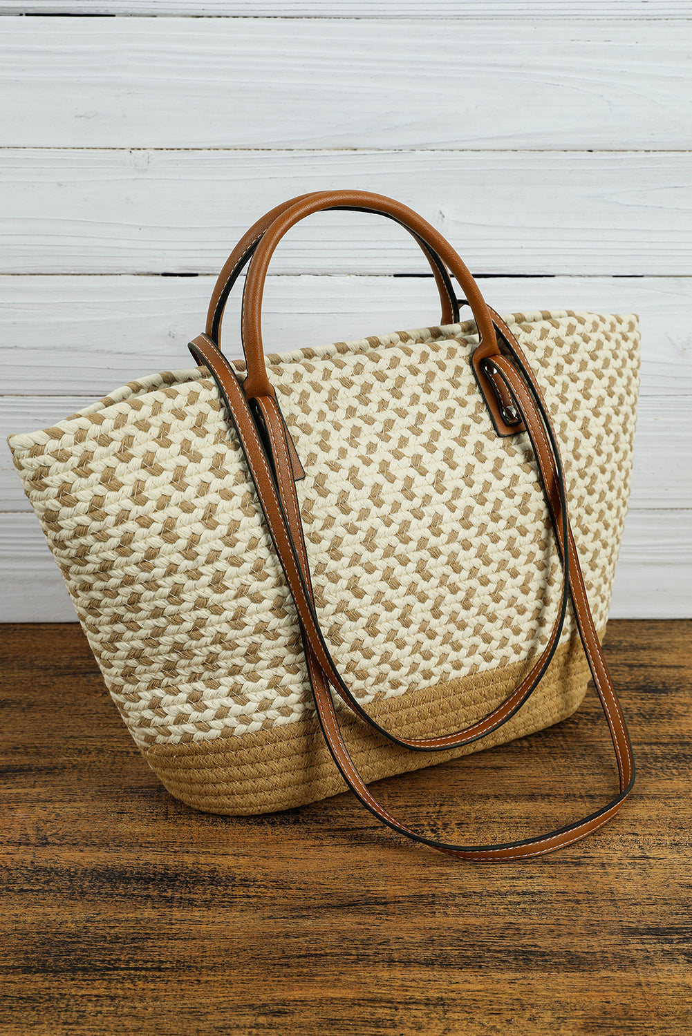 Jaylani Woven Tote Bag - Threaded Pear