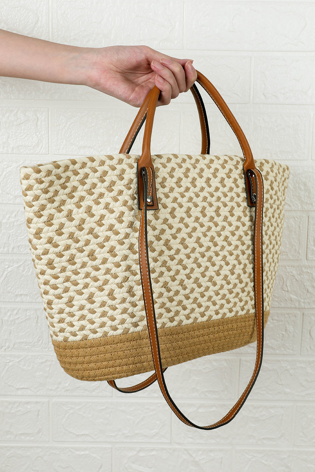 Jaylani Woven Tote Bag - Threaded Pear