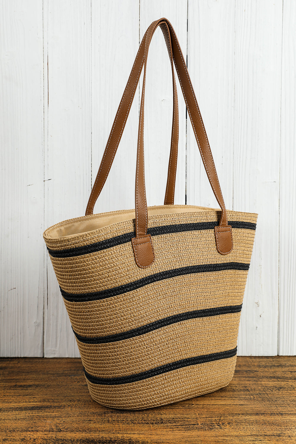 Aya Woven Striped Tote Bag - Threaded Pear