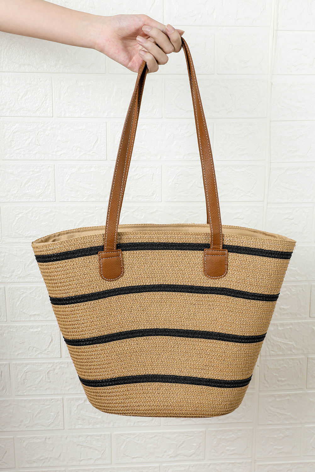 Aya Woven Striped Tote Bag - Threaded Pear