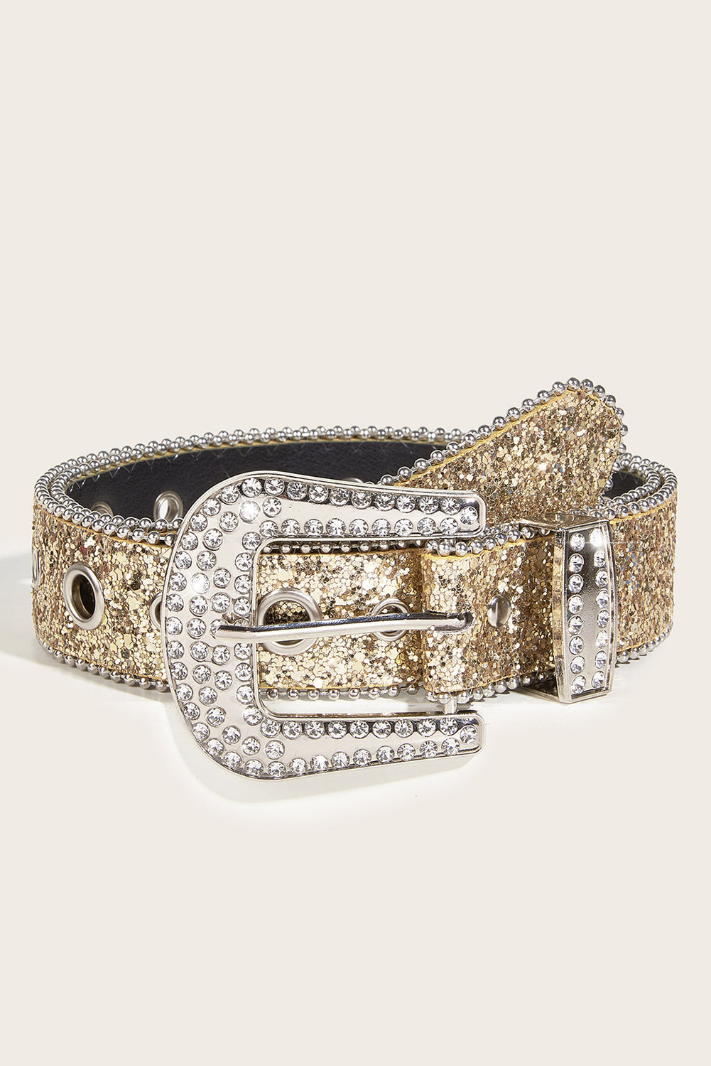 Gold Rhinestone Buckle Belt