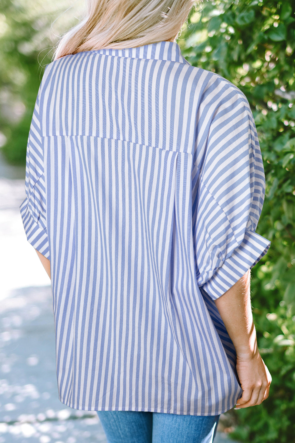 Stripe Dolman Sleeve Oversize Top