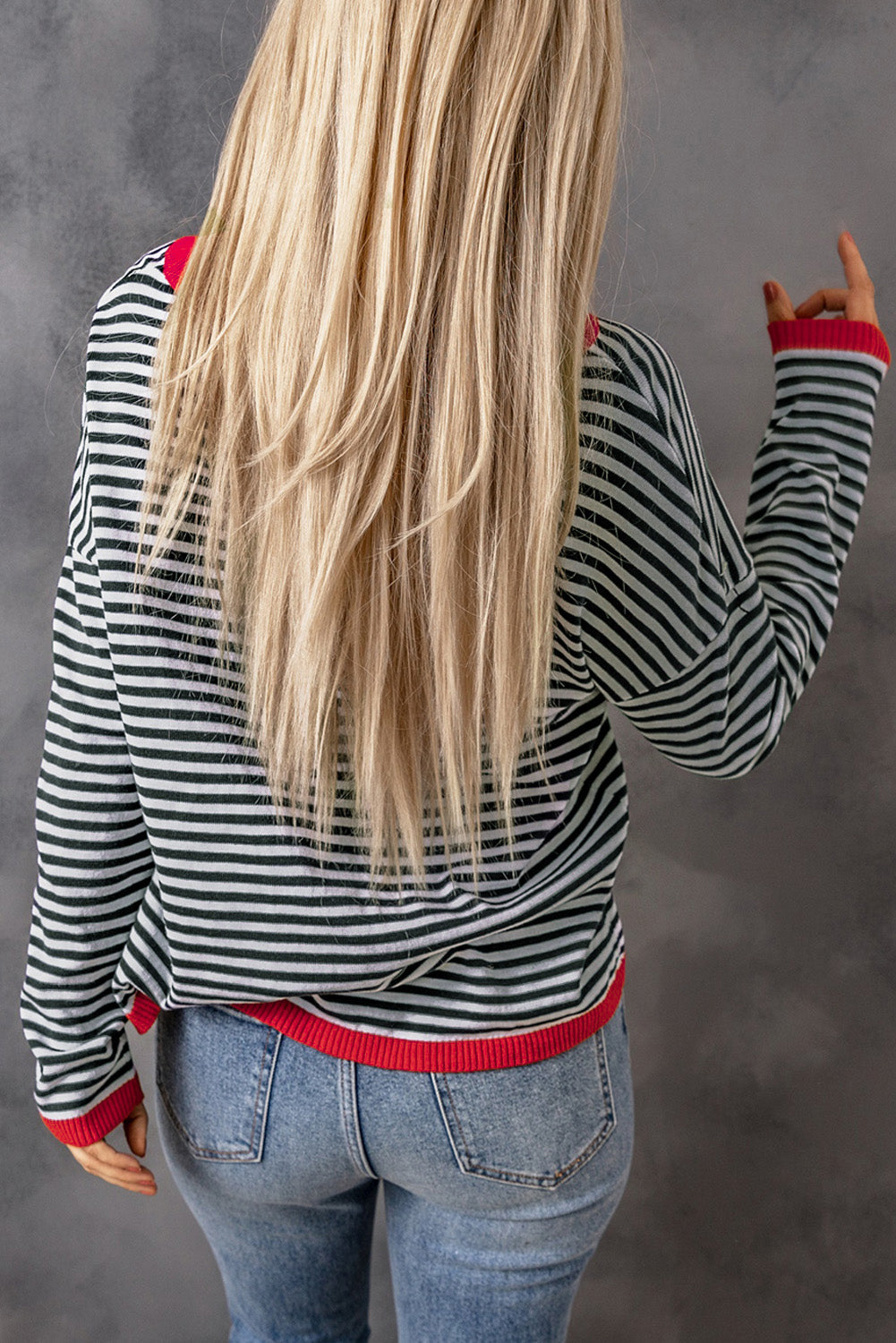 Striped Drop Shoulder Sweater