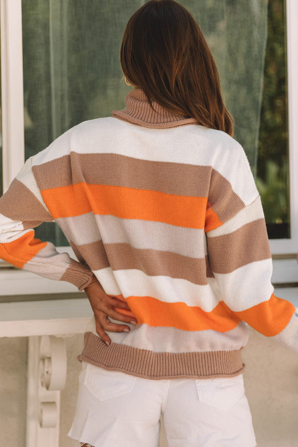 Sloane Striped Knitted Turtleneck