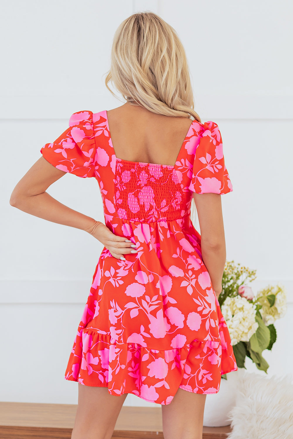 Kayla Floral Sweetheart Neck Dress