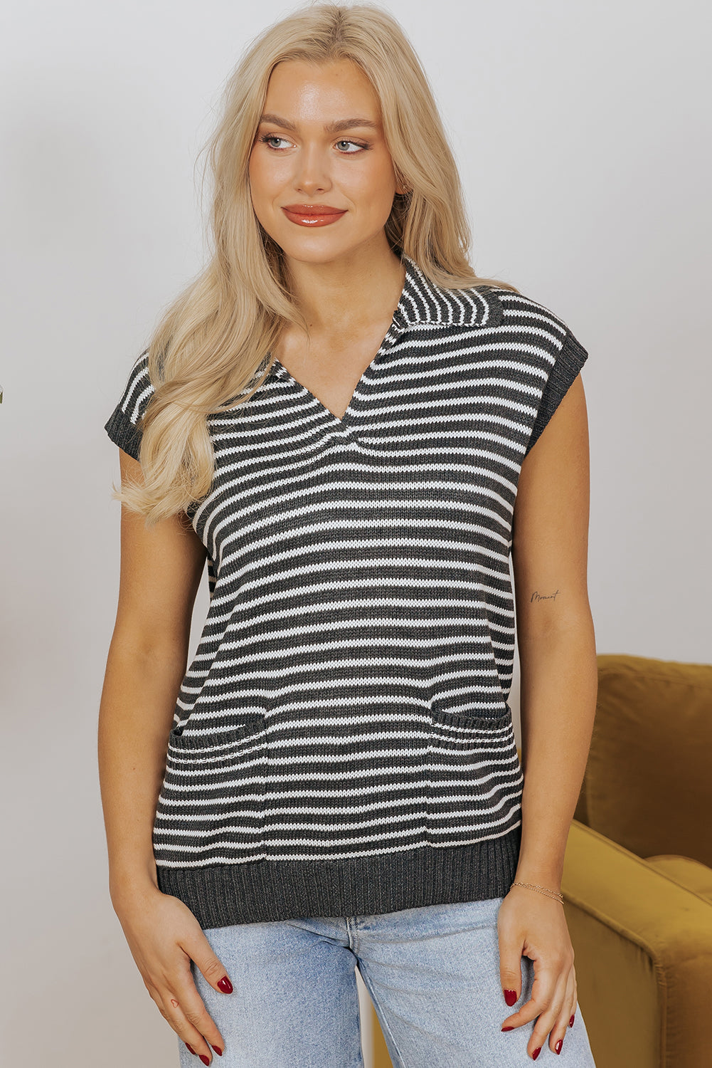 Teagan Stripe Sweater Vest