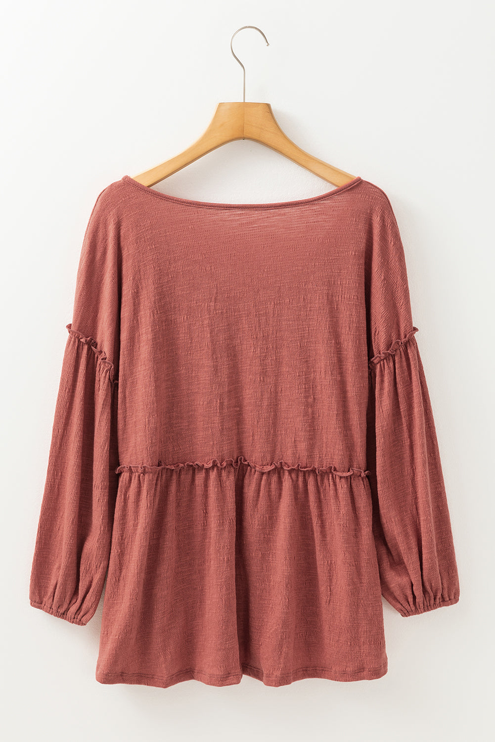 Rowan Textured Frilled Trim Puff Sleeve Blouse