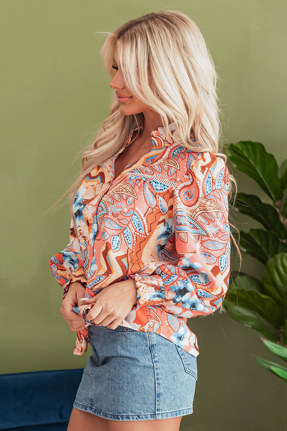 Leighton Floral Buttoned Loose Shirt