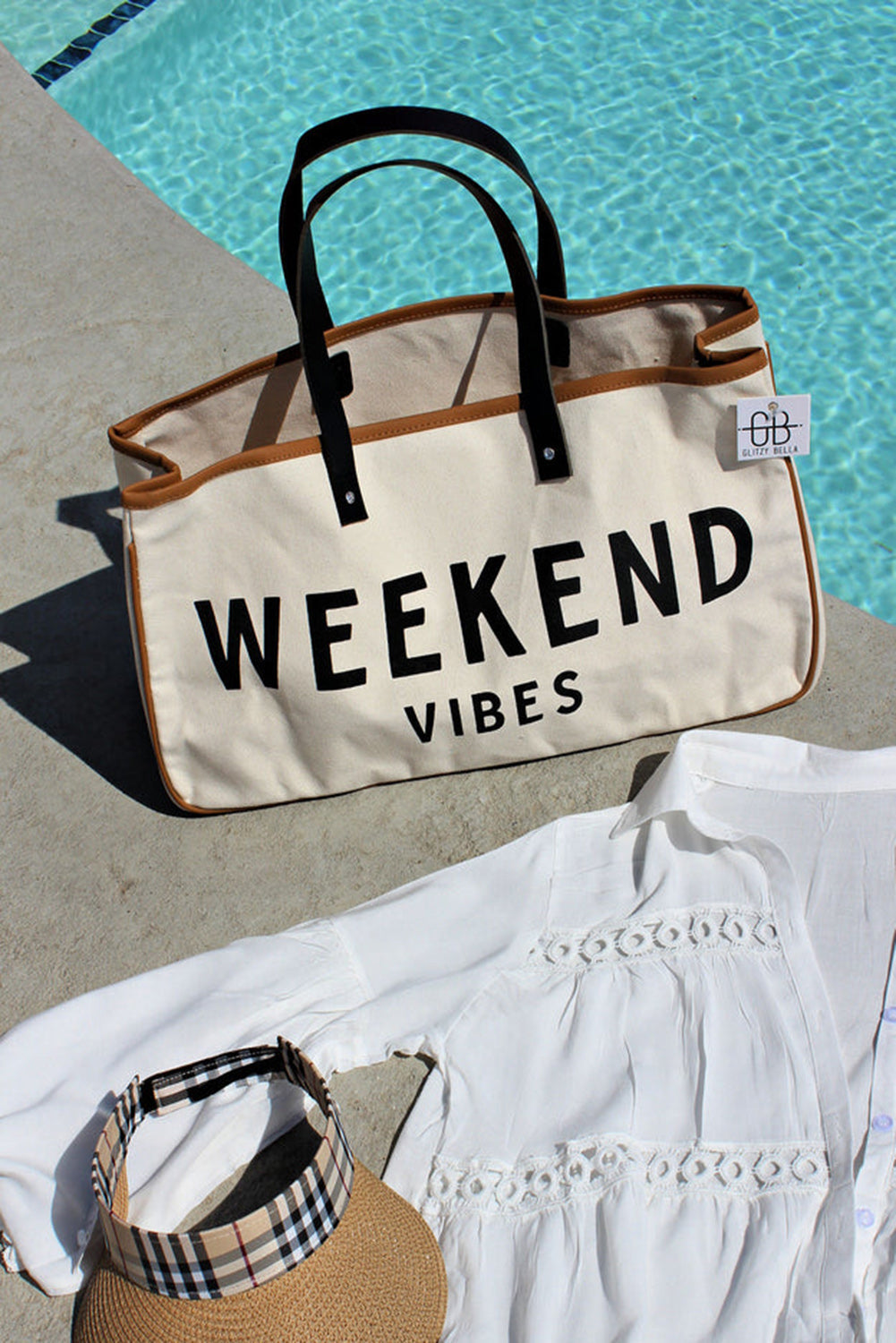 Alicia WEEKEND VIBES Canvas Tote - Threaded Pear