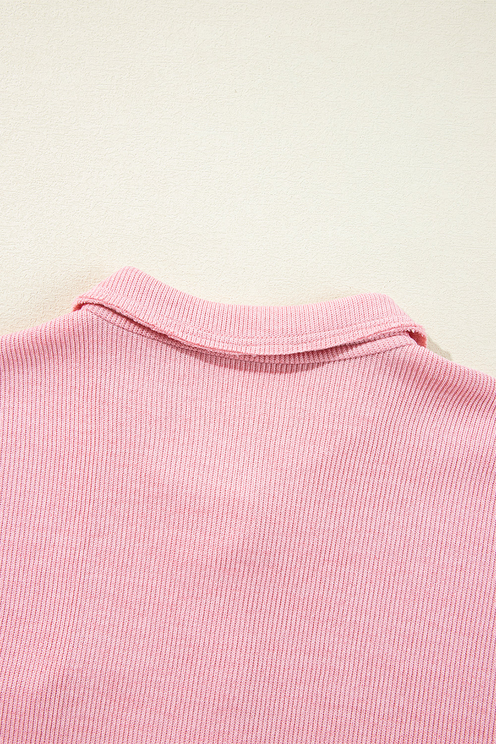 Camille Ribbed Knit Collared Henley Top