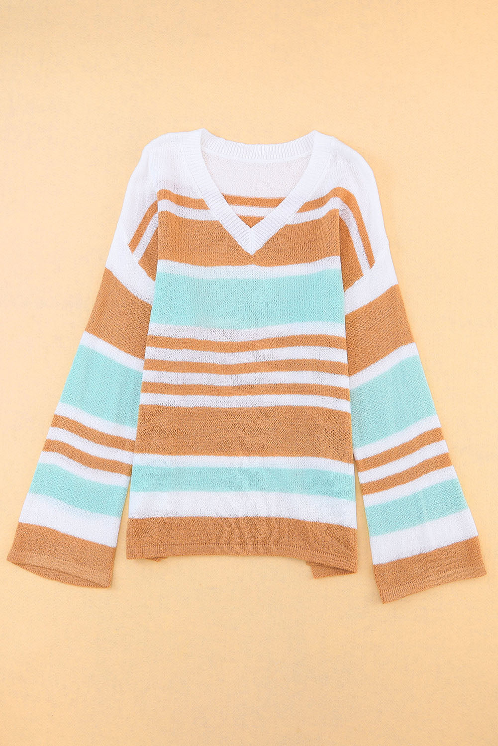 Stripe Long Sleeve Split Sweater