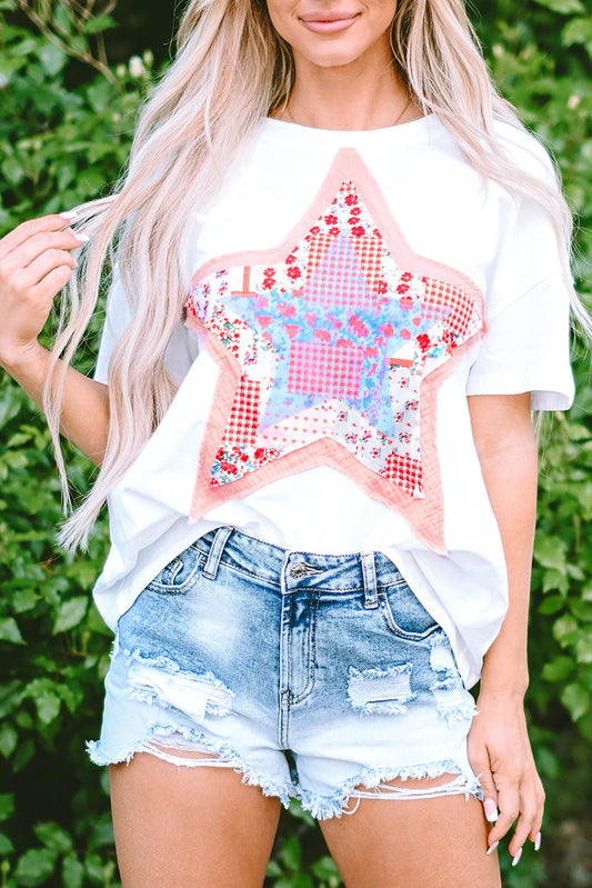 Star Patchwork Loose Top