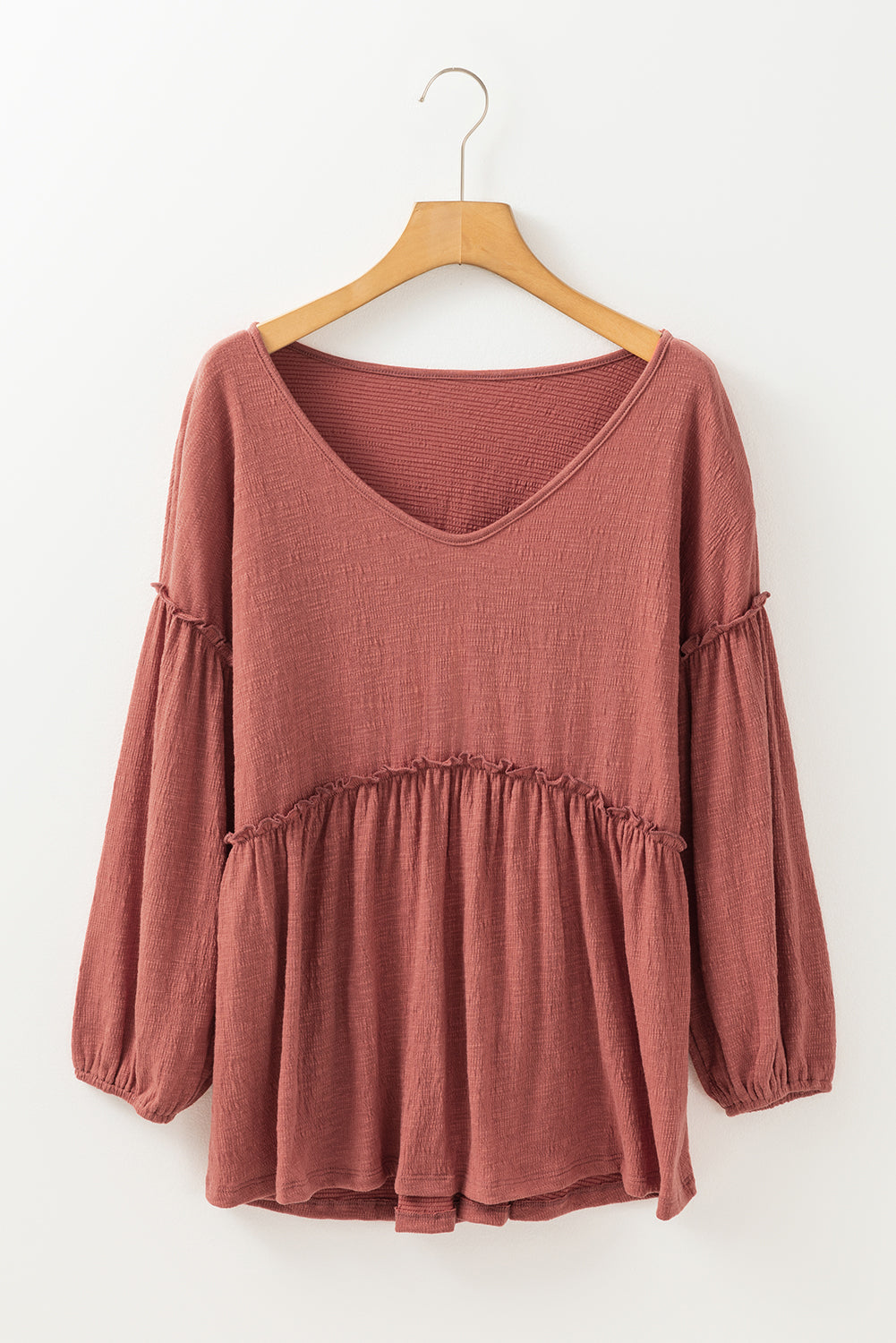 Rowan Textured Frilled Trim Puff Sleeve Blouse