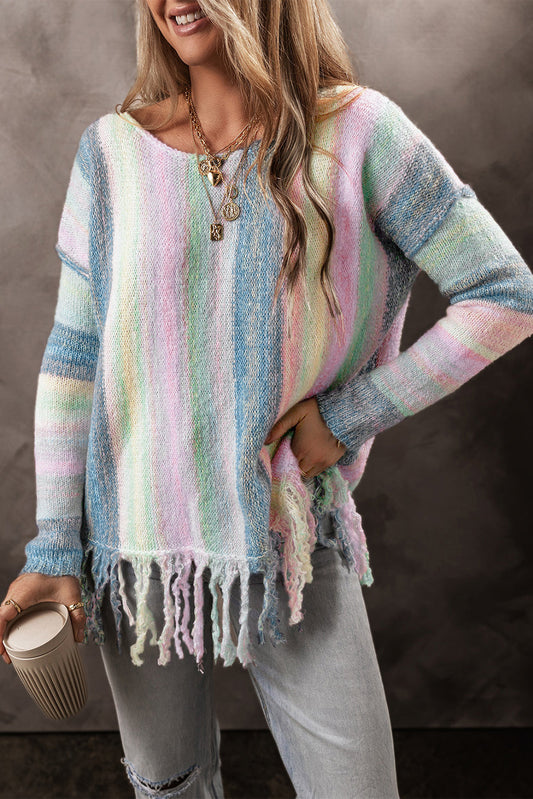 Fringed Tunic Sweater