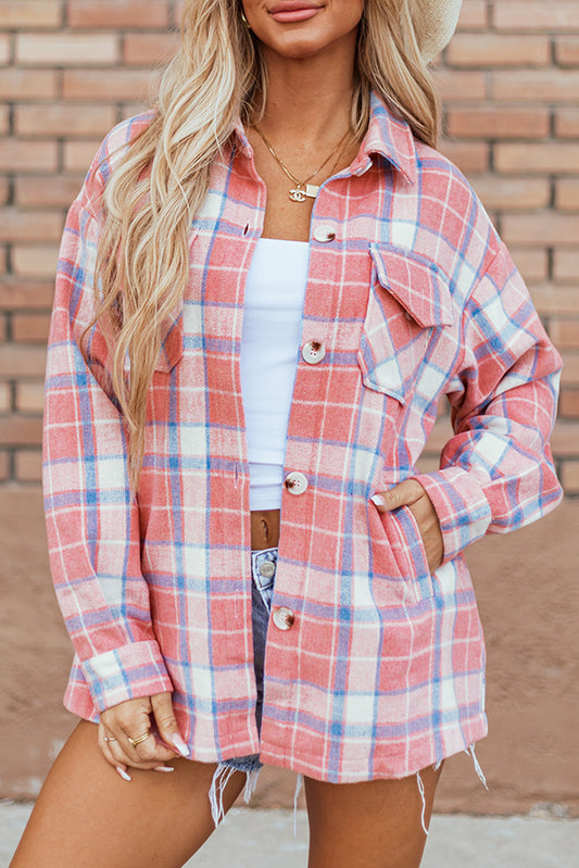 Plaid Button Up Shacket