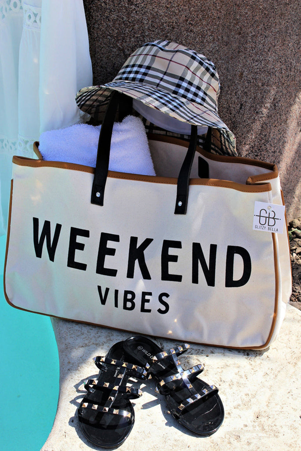 Alicia WEEKEND VIBES Canvas Tote - Threaded Pear