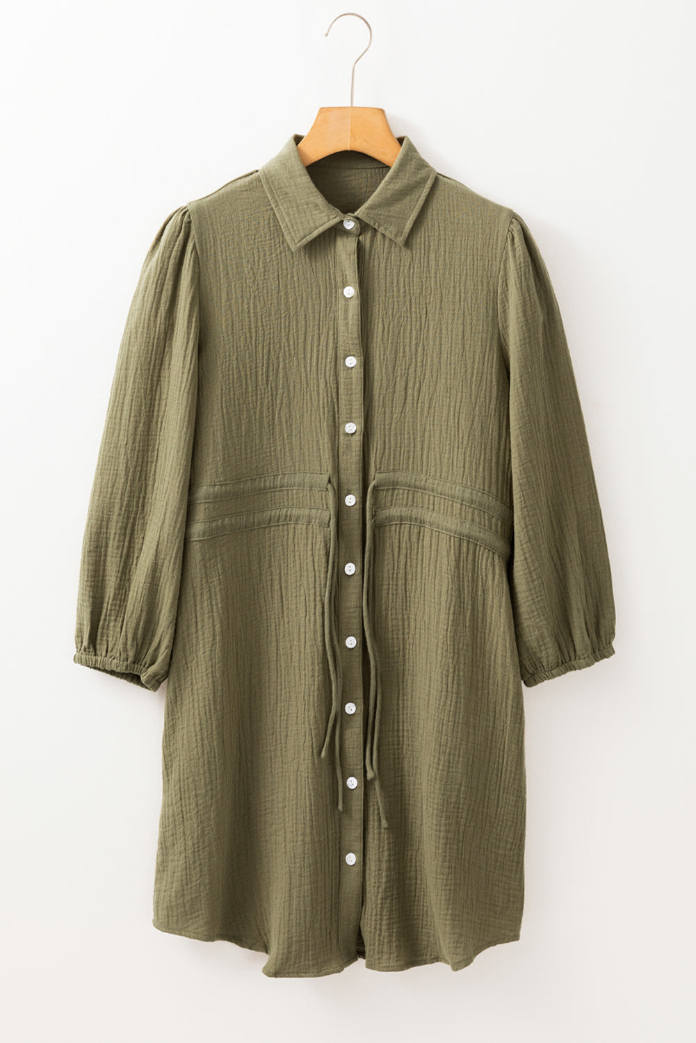 Harmony Textured Button Up Dual Tied Dress