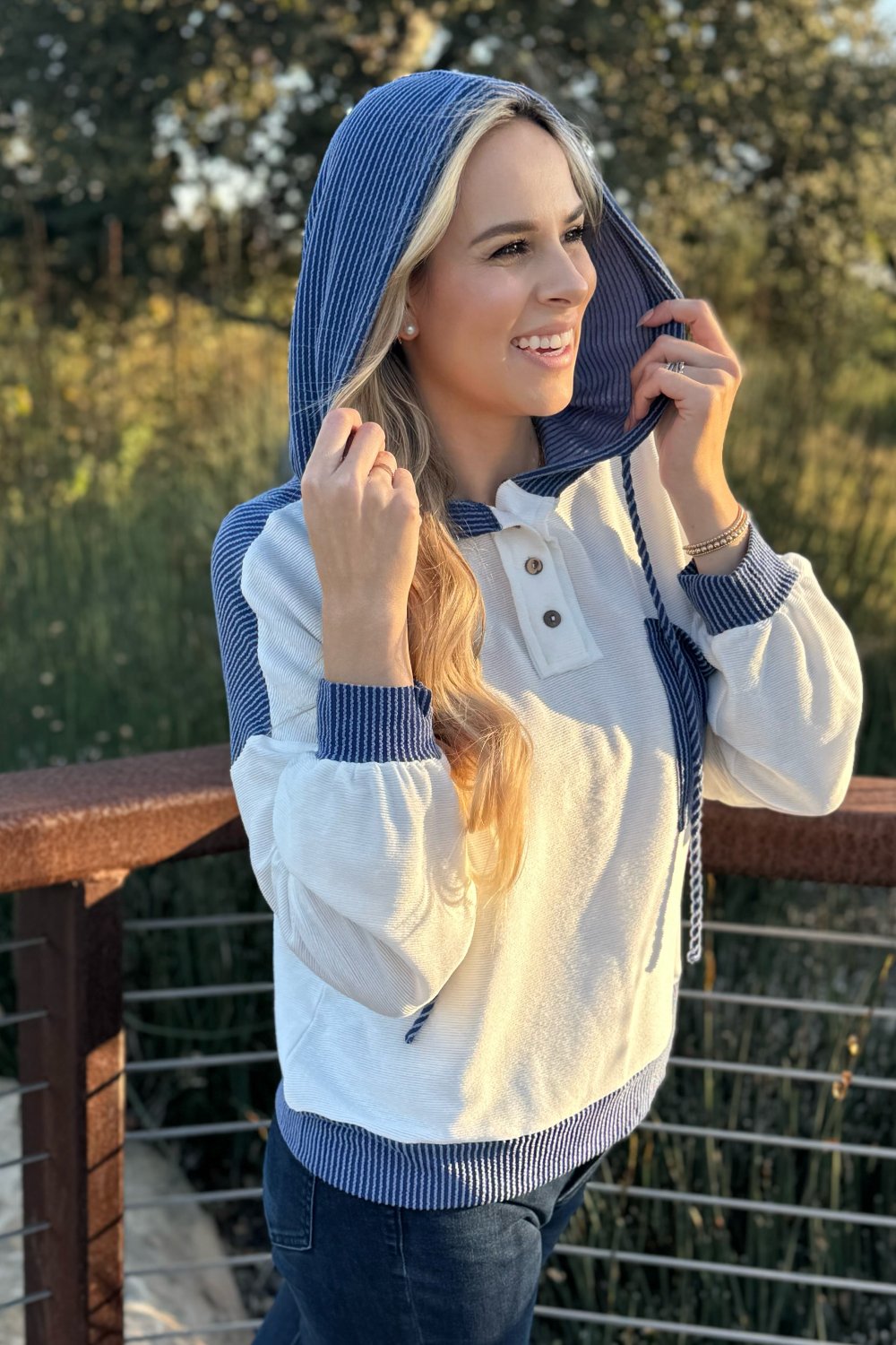 Drawstring Hooded Top