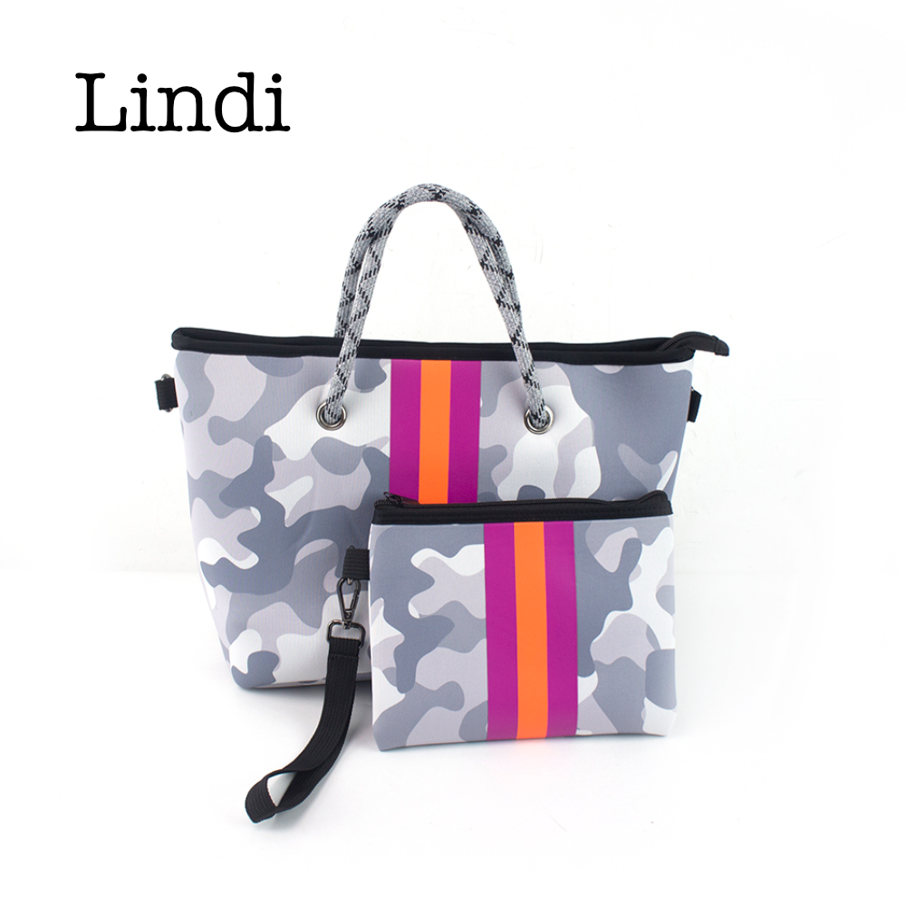 Neoprene Handbag & Wristlet - Threaded Pear