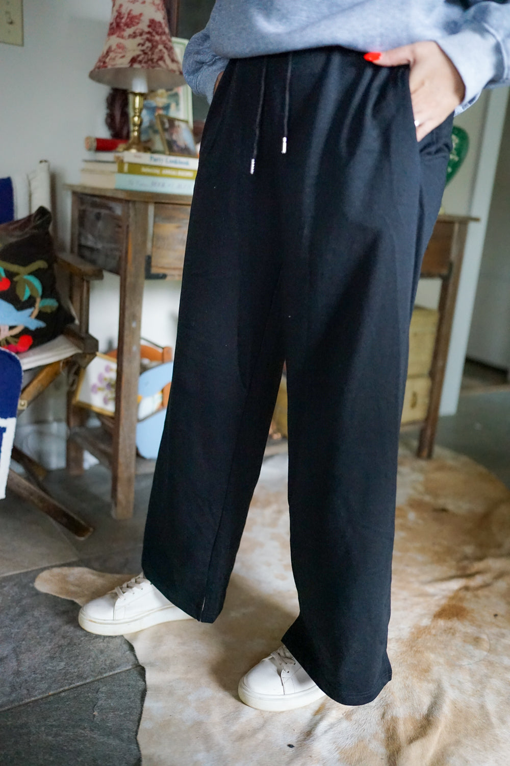 Elastic High Waist Drawstring Sweatpants