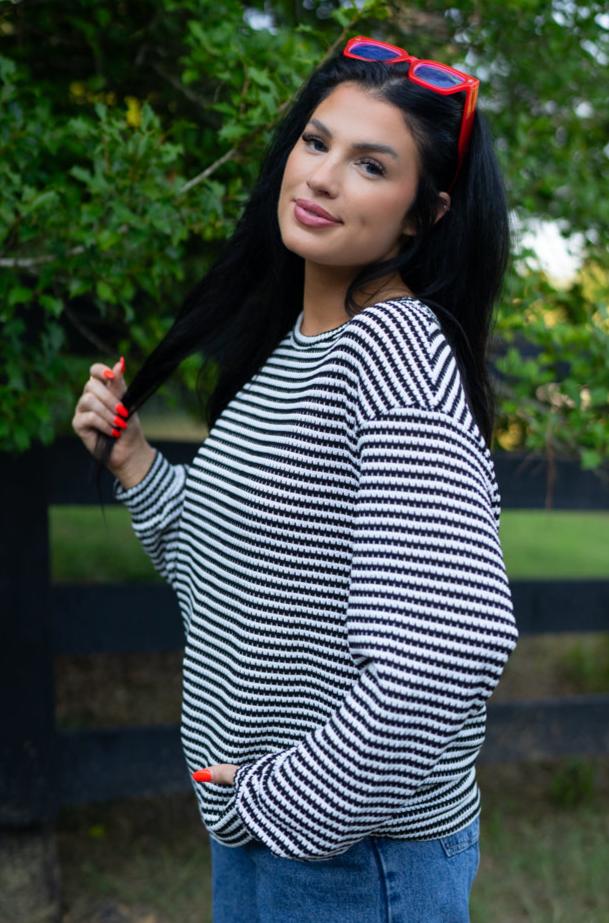 Stripe Long Sleeve Top